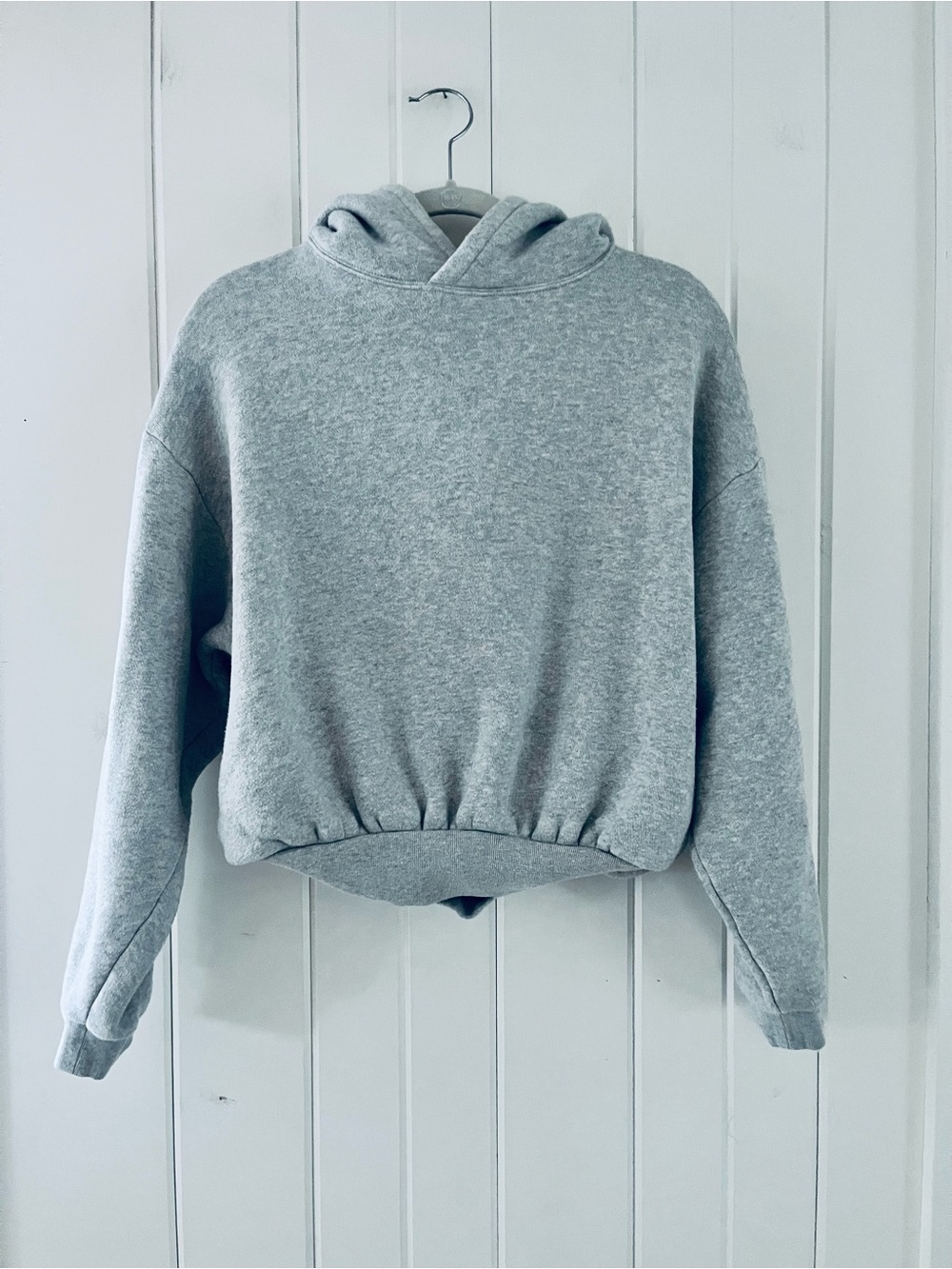 The Group Babaton Bubble Gray Cropped Hoodie, Sz 1 (P2P 22”)